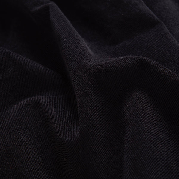Cord Collarless Shirt - Black